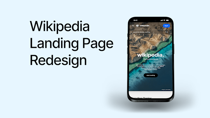 Cover image for Wikipedia Landing Page Redesign 