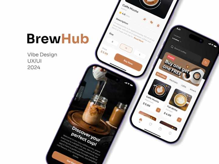 Cover image for Logo & UX/UI Design for Brewhub: A Coffee Shop’s Digital Experie