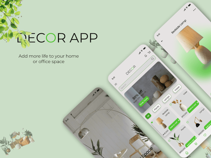 Cover image for A UI design for a decor app 