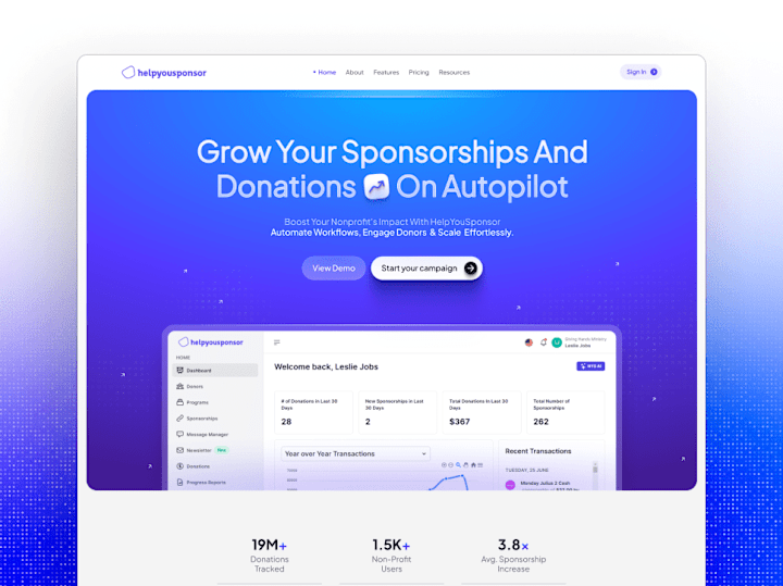 Cover image for Helpyoursponsor (Redesign + Framer Dev)