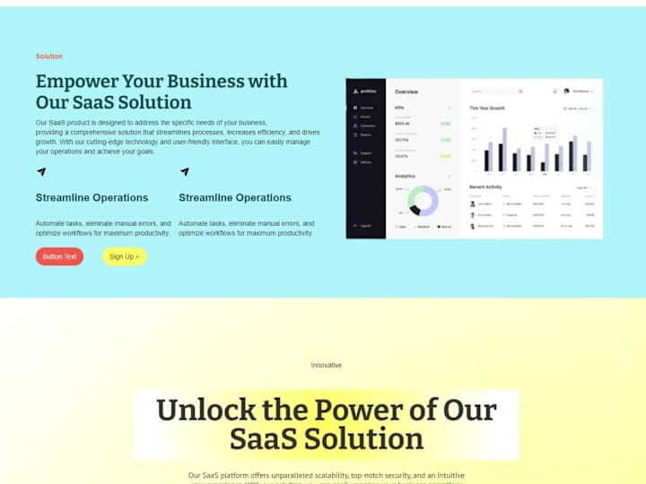 Cover image for Saas Landing Page Using Relume Library & Convert into Webflow.