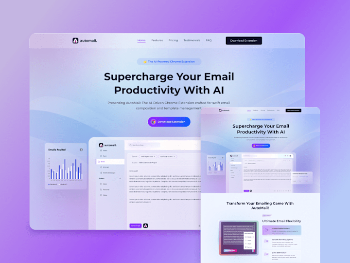 Cover image for Auto-mail Website UI Design