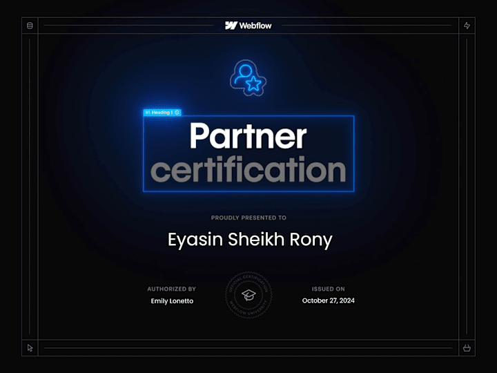 Cover image for Webflow Partner Certificate