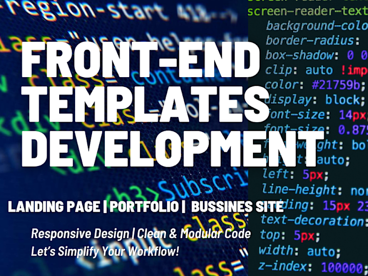 Cover image for Front-End design development (no interaction)