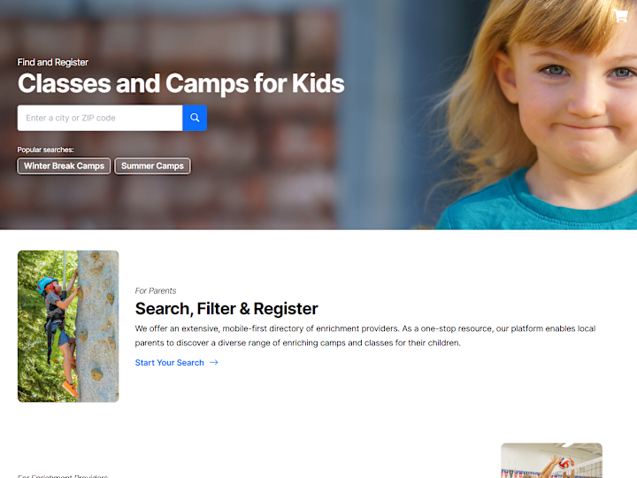 Cover image for Kids' Classes and Camps Platform on Nuxt.js