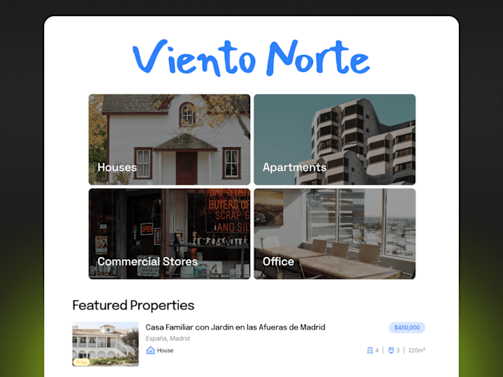 Cover image for Viento Norte — real state website development