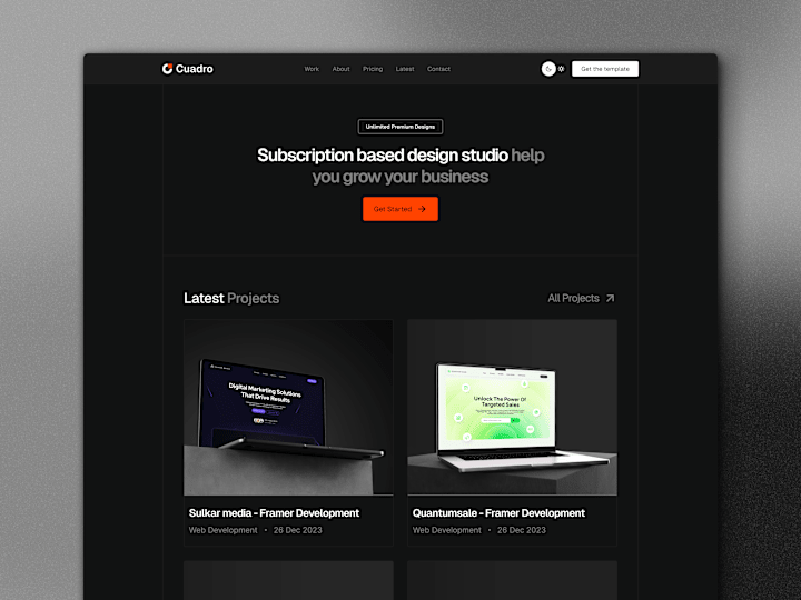 Cover image for Cuadro — Website Design & Framer Development