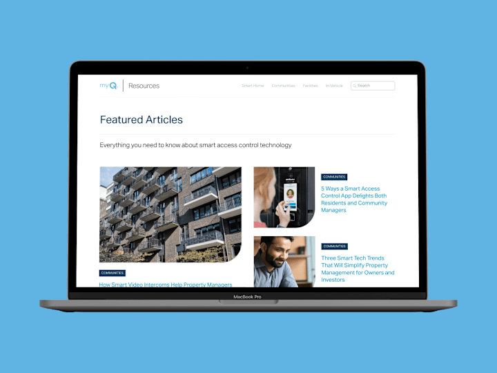 Cover image for myQ: User-Friendly Website Design for Smart Access Solutions