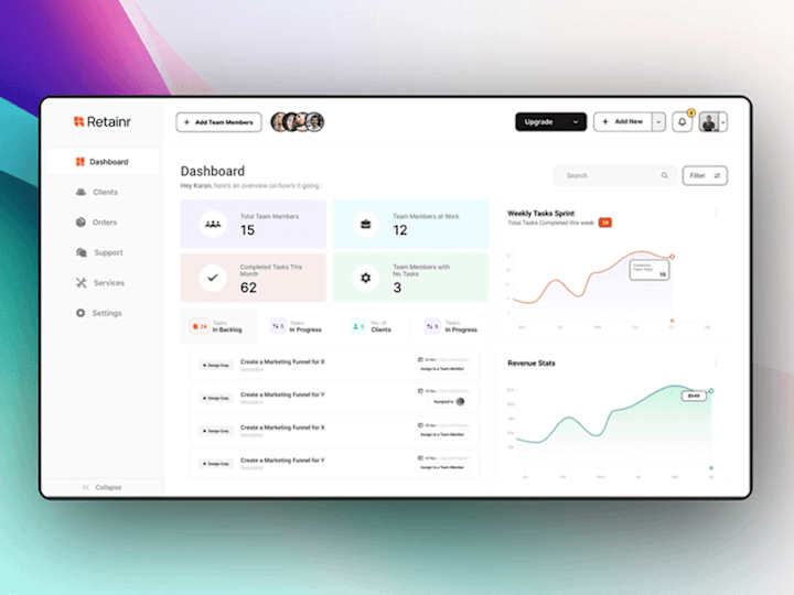 Cover image for Retainr - SaaS Dashboard Redesign