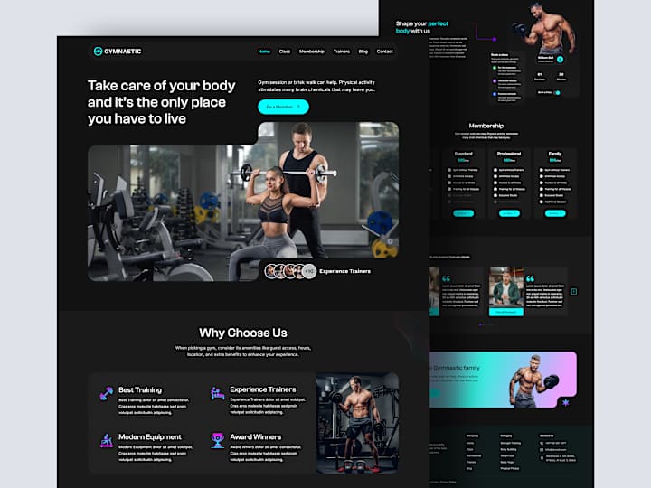 Cover image for Gym Landing Page ui, ui design, uiux design