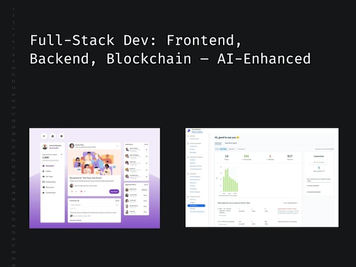 Cover image for Full-Stack Dev: Frontend, Backend, Blockchain – AI-Enhanced