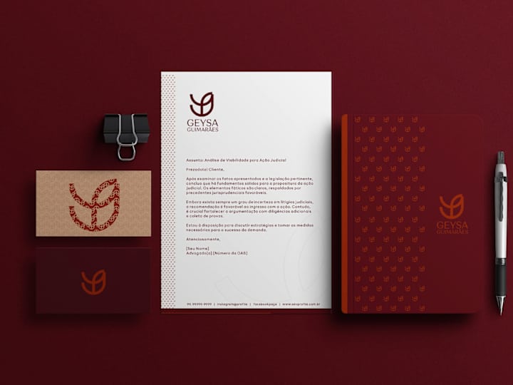 Cover image for Brand and visual Identity | Lawyer Geysa Guimarães