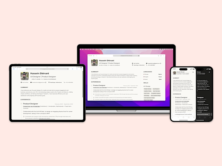 Cover image for Framer Design: One-Page Resume