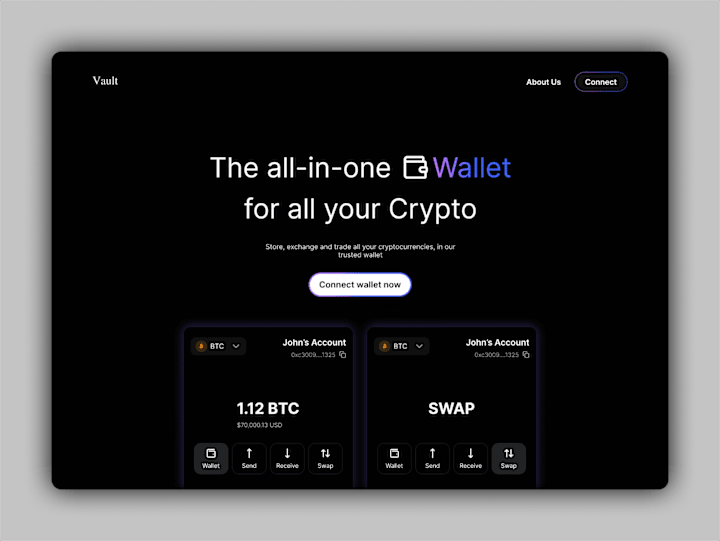 Cover image for Vault Crypto Wallet landing page