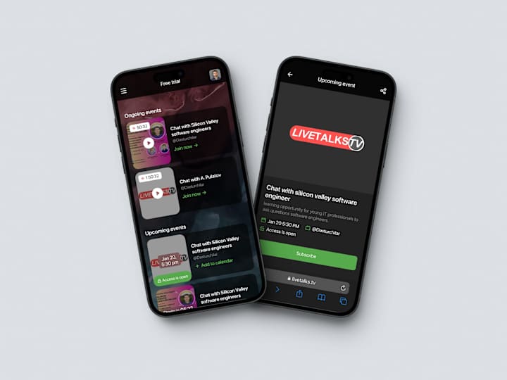 Cover image for 🎤 LiveTalks.TV — Mobile app redesign