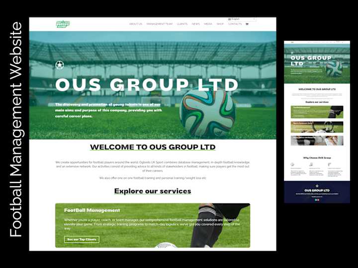 Cover image for OUS GROUP Football Management |Web Development and Design