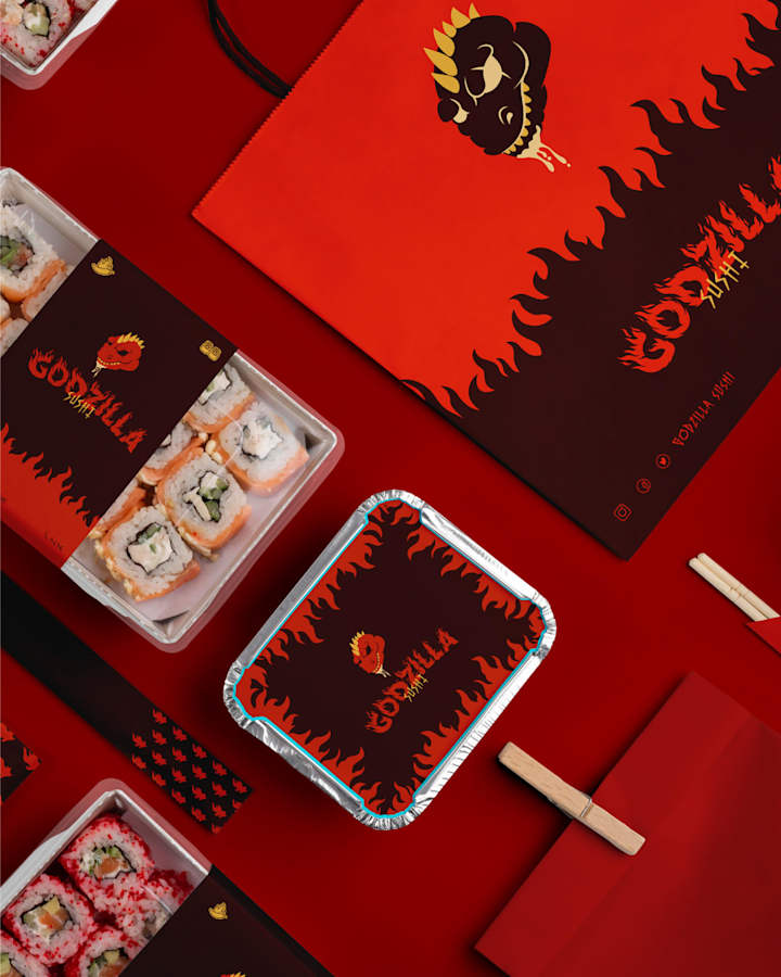 Cover image for Godzilla Sushi Branding & Design