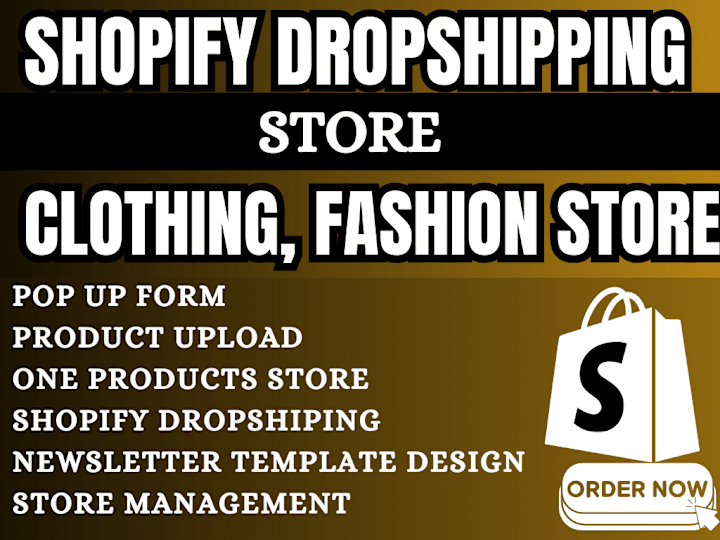 Cover image for You will get shopify dropshipping clothing fashion website store