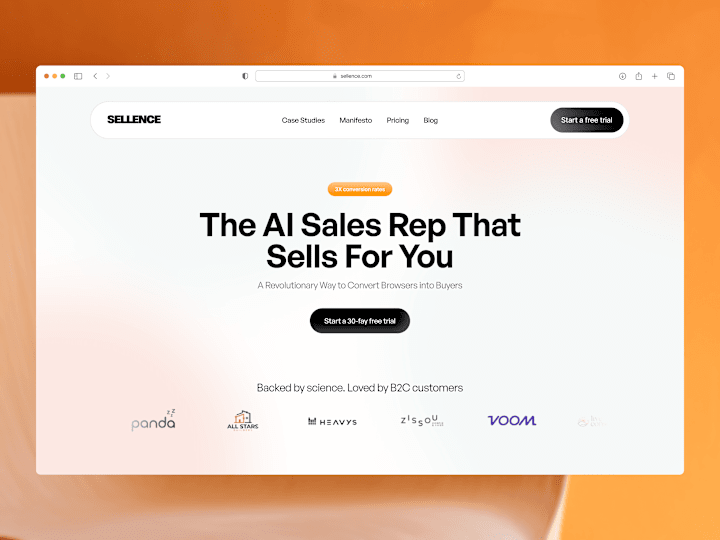 Cover image for Sellence - AI Sales Agent Agency Website