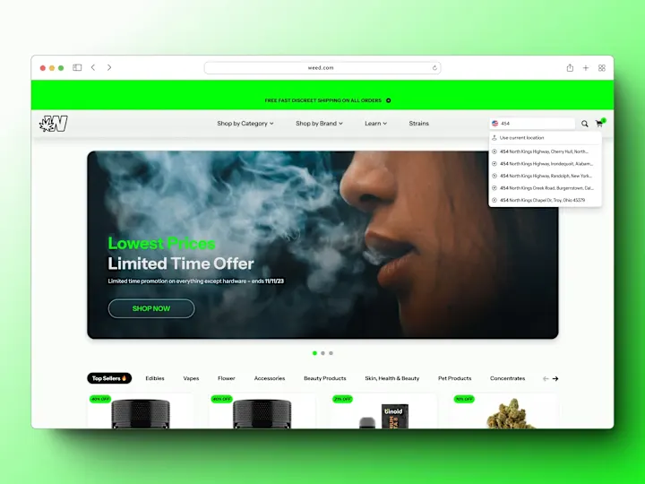 Cover image for Weed.com – Cannabis Infused E-commerce