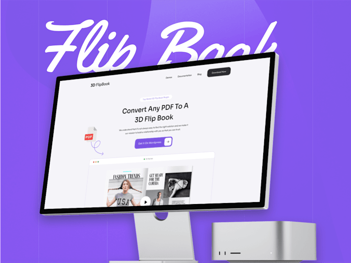Cover image for 3D Flip Book - Plugin Landing Page Design
