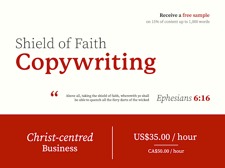 Cover image for Shield of Faith Copywriting (Ephesians 6:16)