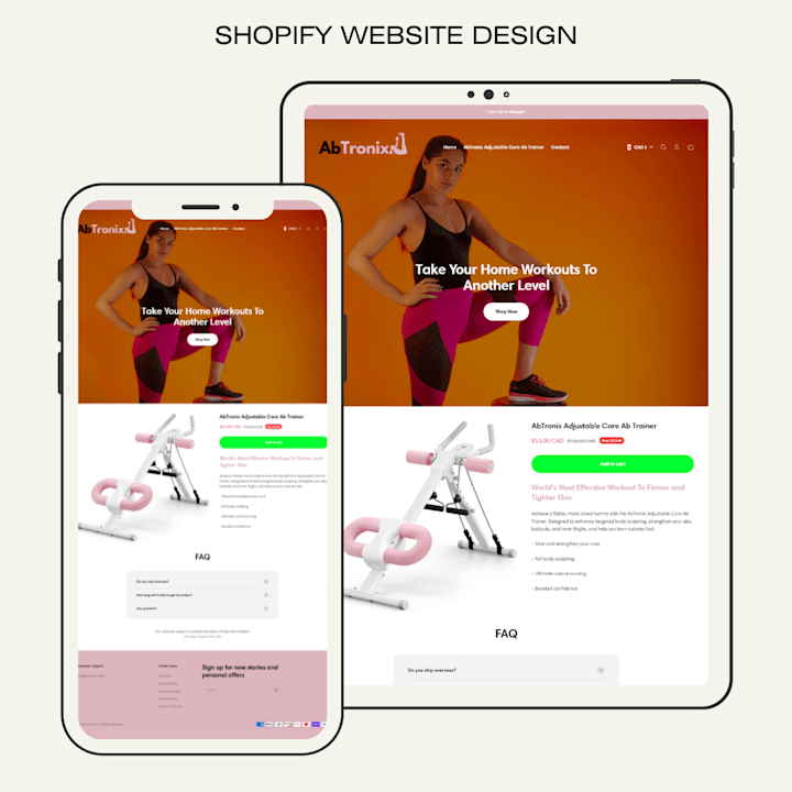 Cover image for Shopify Website Design for one-product Fitness Brand