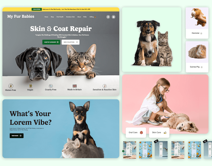 Cover image for Pets Skin & Oral Care Website UI/UX Design & Shopify Development