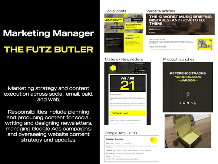 Cover image for Multi-Channel Marketing & Content Management for The Futz Butler