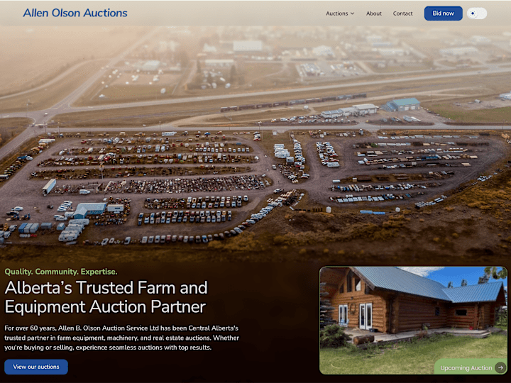 Cover image for Allen B. Olson Auction Services Ltd.
