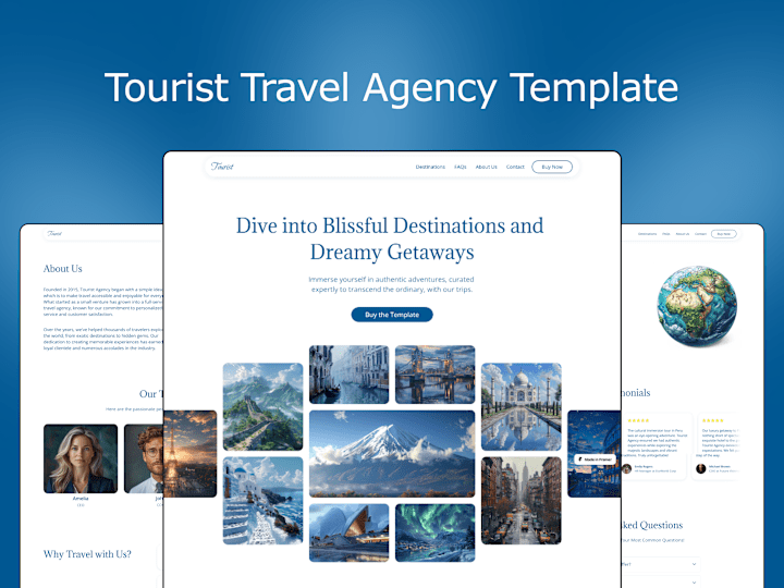 Cover image for Tourist Travel Agency Framer Template