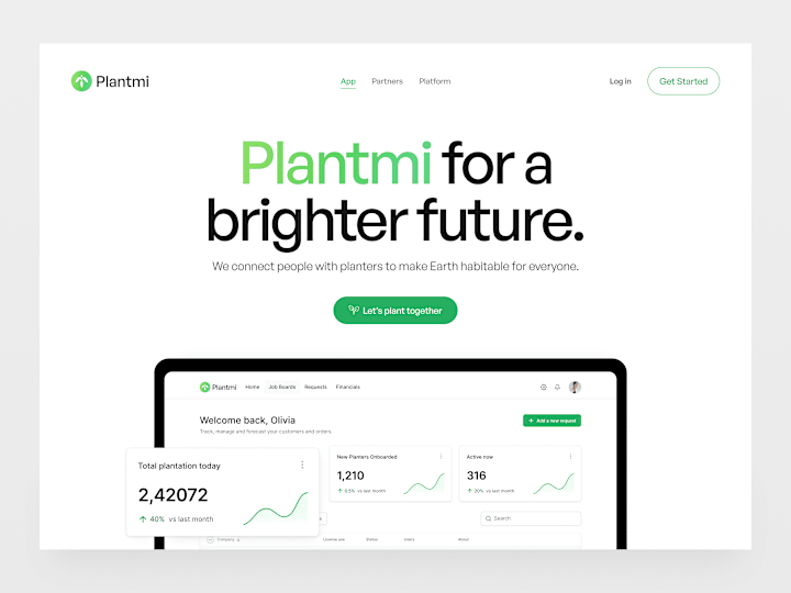 Cover image for Plantmi - Plantation App Saas Landing Page UI UX Design