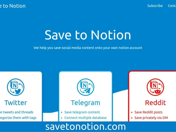 Cover image for SaveToNotion Website (Static Landing Page)