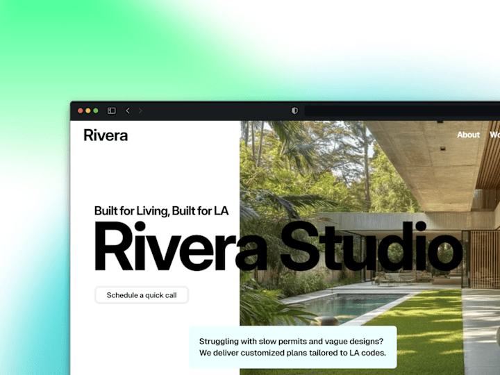 Cover image for Studio Rivera - An Architectural Studio Landing Page