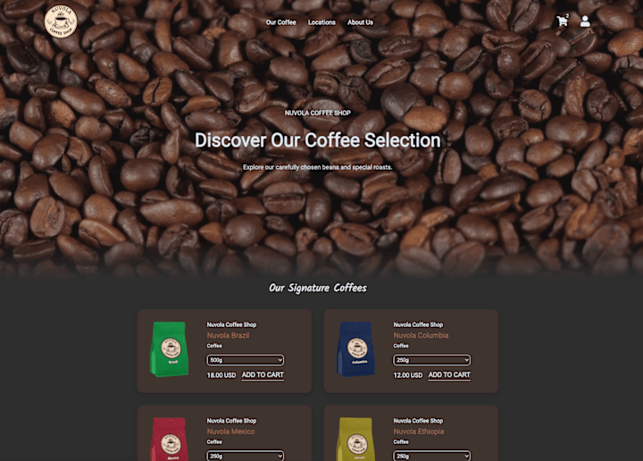 Cover image for Nuvola Coffee Shop | E-Commerce App