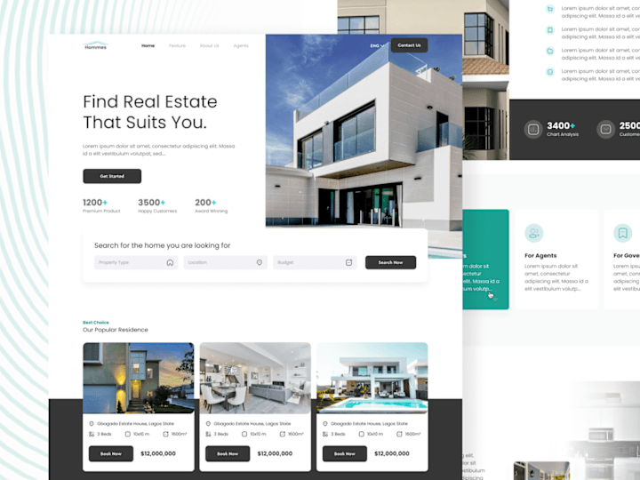 Cover image for Real Estate Landing Page and Mobile App