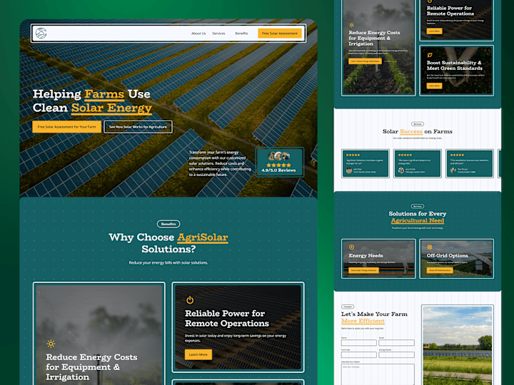 Cover image for AgriSolar Solutions 🚜 | Agricultural Solar Website Design