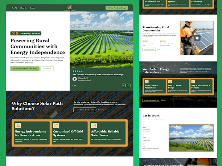 Cover image for Harvest Solar 🌾 | Rural Solar Company Website Design