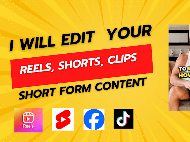 Cover image for I will edit your  Instagram Reels, Shorts and Tiktok videos