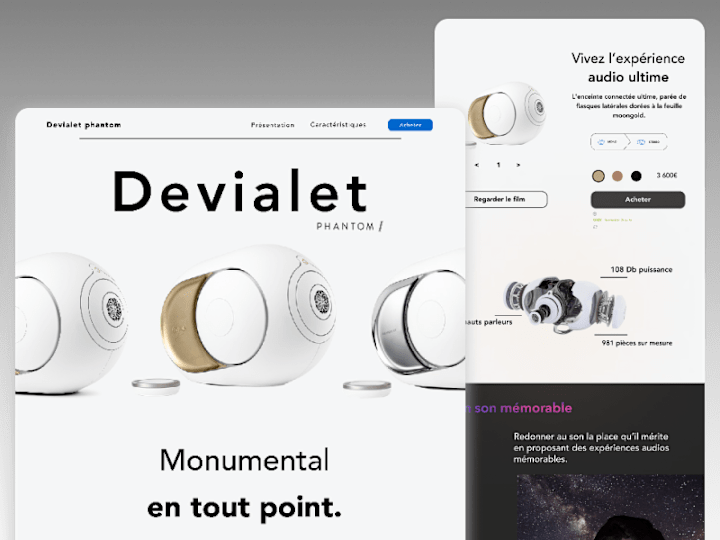 Cover image for Devialet Landing page redesign