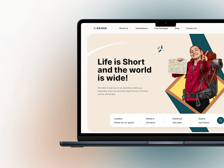 Cover image for Sense: Uncover Your Travel Desires - Landing Page UI :: Behance