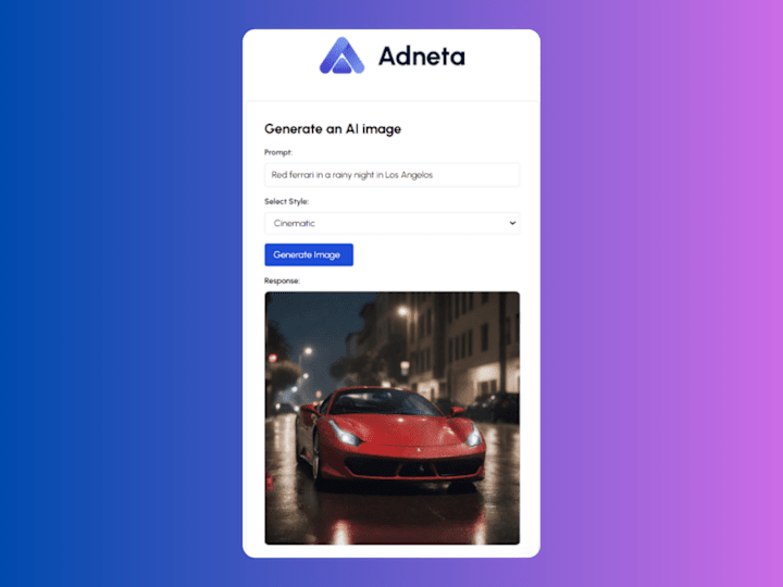 Cover image for Adneta - Image Generation AI