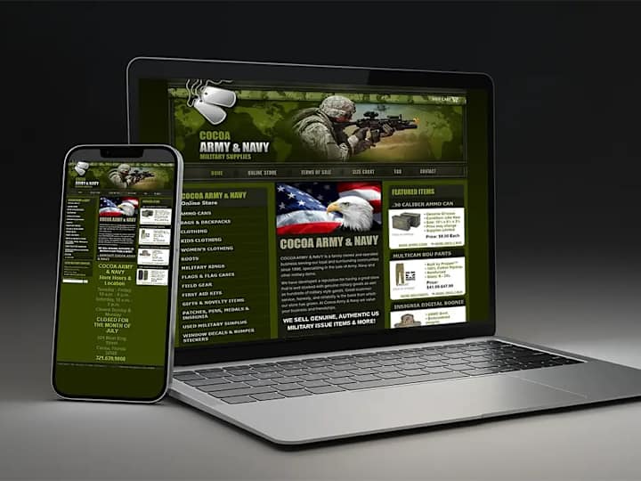 Cover image for COCOA ARMY NAVY | 2004 | Expression Engine CMS, E-commerce, CSS