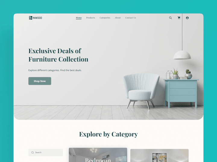Cover image for InWood - Furniture Store | eCommerce |  UX/UI Design