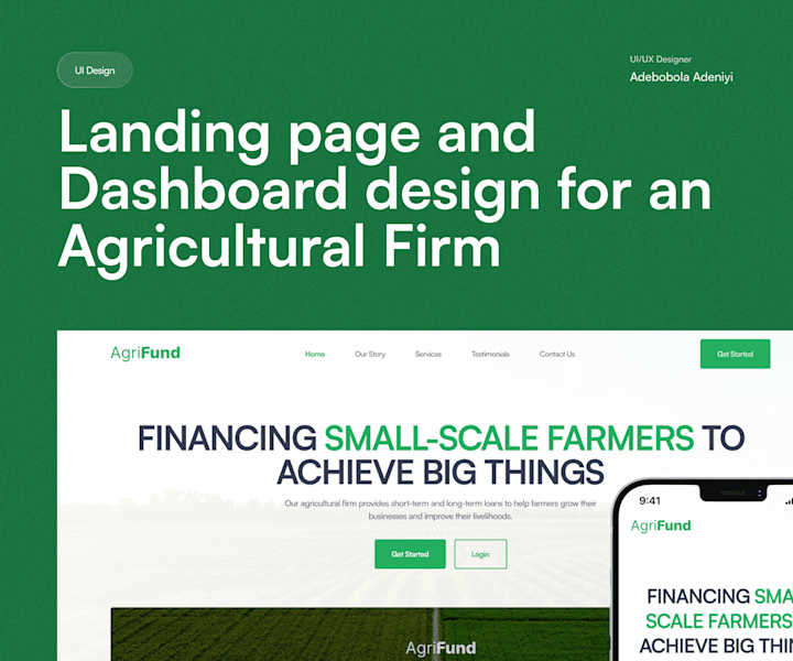 Cover image for Landing page design for an Agricultural Firm