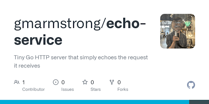 Cover image for GitHub - gmarmstrong/echo-service: Tiny Go HTTP server that sim…