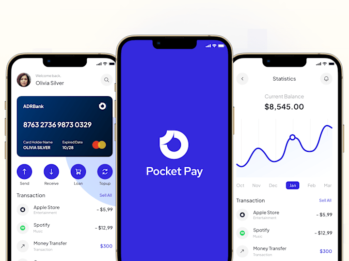 Cover image for Pocket Pay Fintech - Figma Mobile App Design