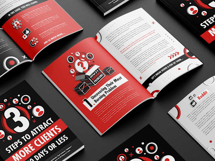 Cover image for E-BOOK Design • "3 STEPS TO ATTRACT MORE CLIENTS" on Behance