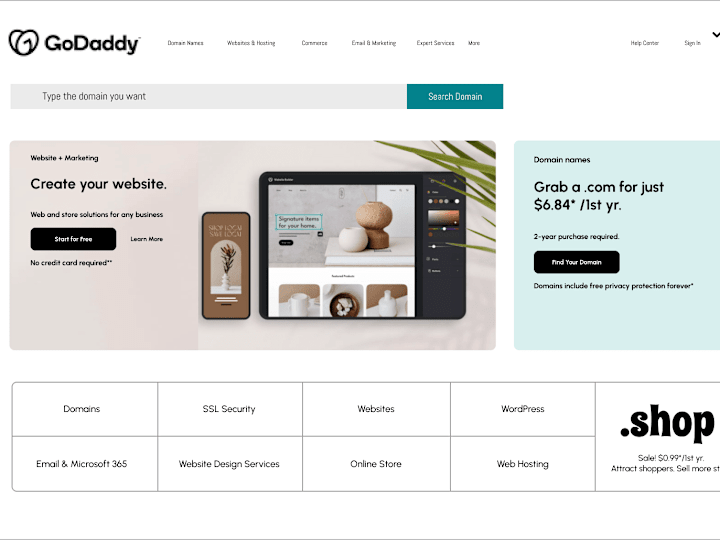 Cover image for GoDaddy - Landing Page Clone