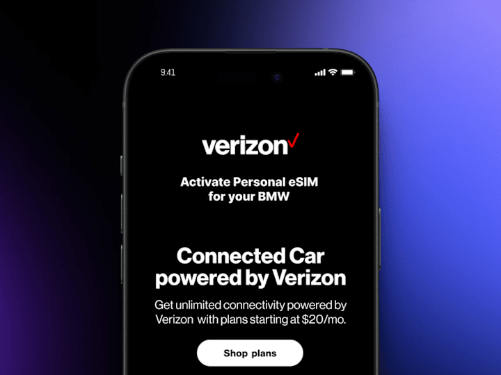 Cover image for Verizon Connected Car Microsite for BMW owners